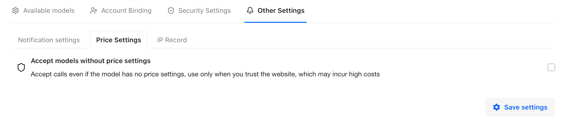 Price Settings